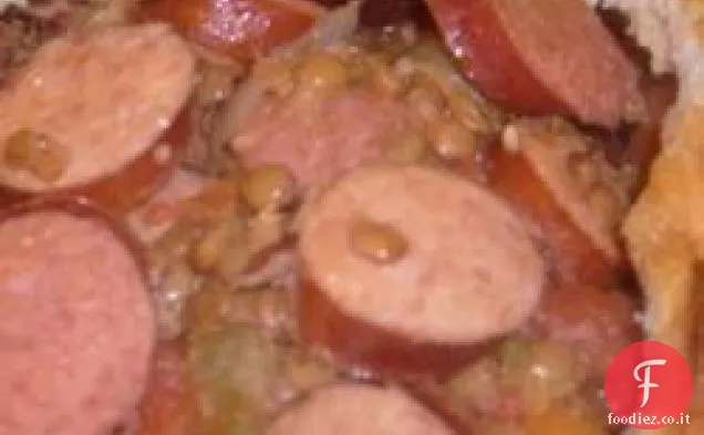 Lenticchie fornello lento e salsiccia