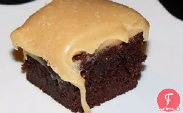 Brownies con burro di arachidi fondente glassa