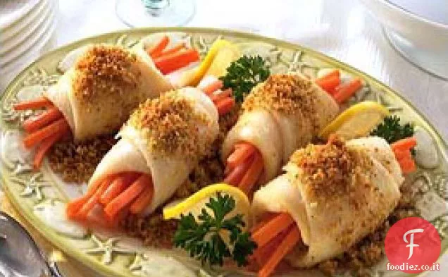 Fagottini di sogliola e carota al limone