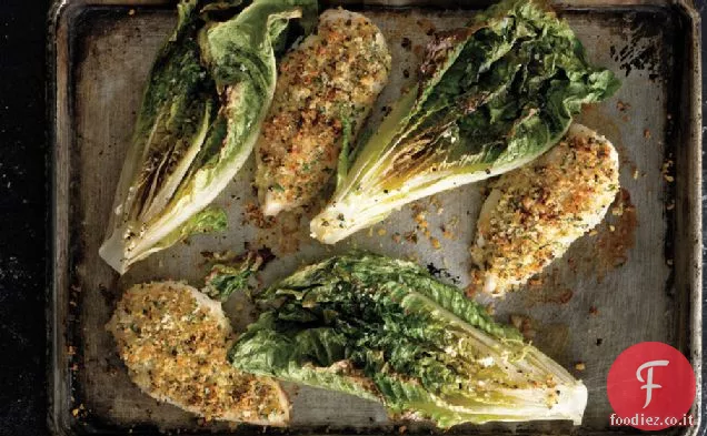 Pollo alla parmigiana con Caesar Roasted Romaine