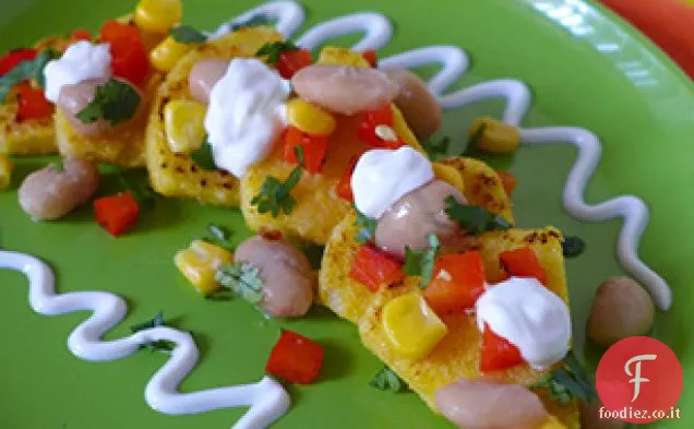 Polenta Fritta con Salsa di Fagioli Bianchi
