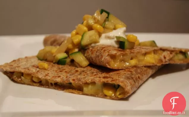 Quesadilla di zucchine e mais
