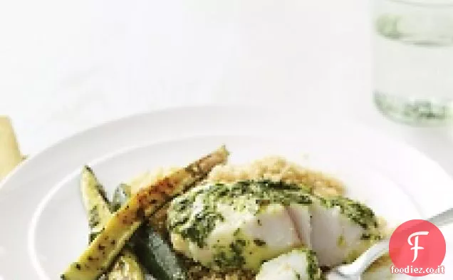 Filetti di Pesce alle Erbe, Zucchine e Couscous integrale