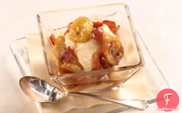 Pancetta, banana e caramello Topping