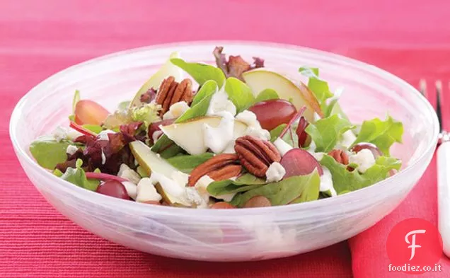 Verdure miste con insalata di pere e noci pecan