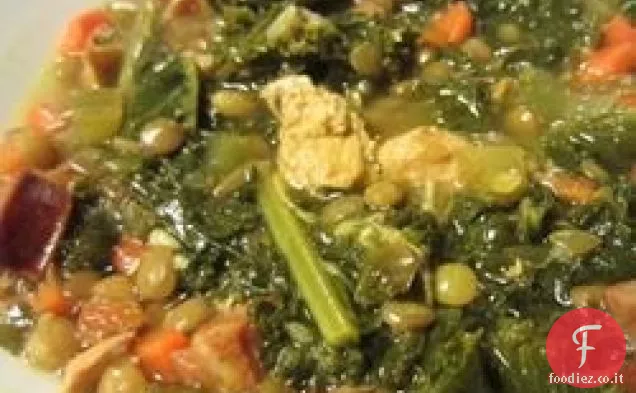 Chorizo e stufato di lenticchie