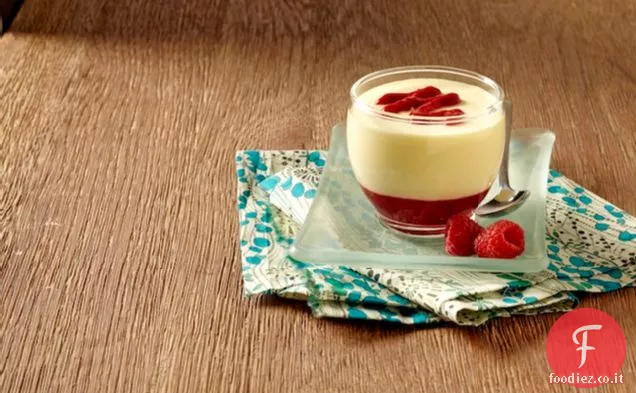 Deliziosa Mousse al limone con salsa di lamponi