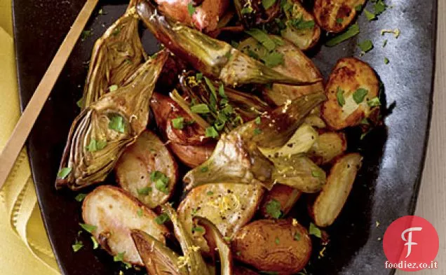 Patate arrosto e Carciofi