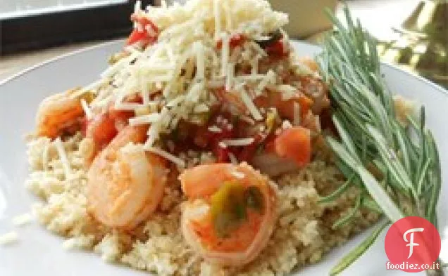Gamberetti con pomodori e formaggio Feta