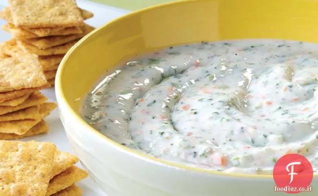 Dip di erbe vegetali da giardino