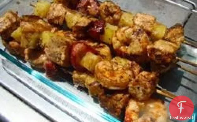 Spiedini di pollo alla fragola