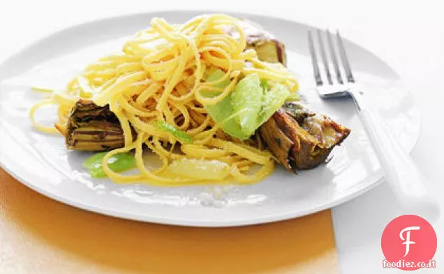 Linguine con Carciofi e Porri