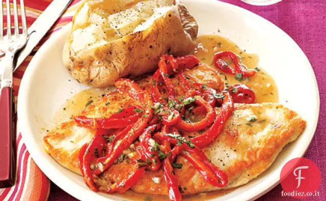 Petti di pollo con peperoni