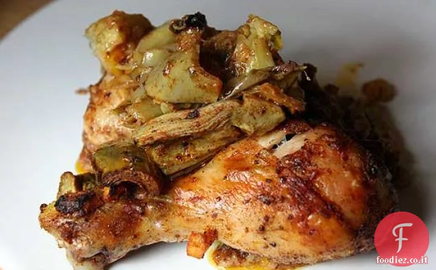 Pollo al Forno con carciofi, Cannella e Limoni conservati