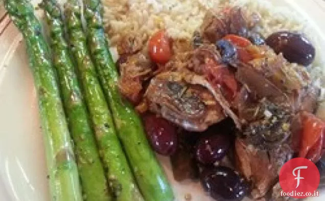 Fricassea di coscia di pollo con funghi e Rosmarino