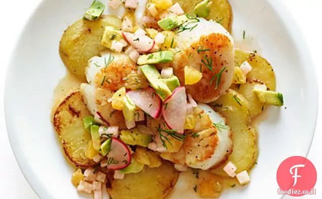 Capesante con Arancia, Avocado e Jicama
