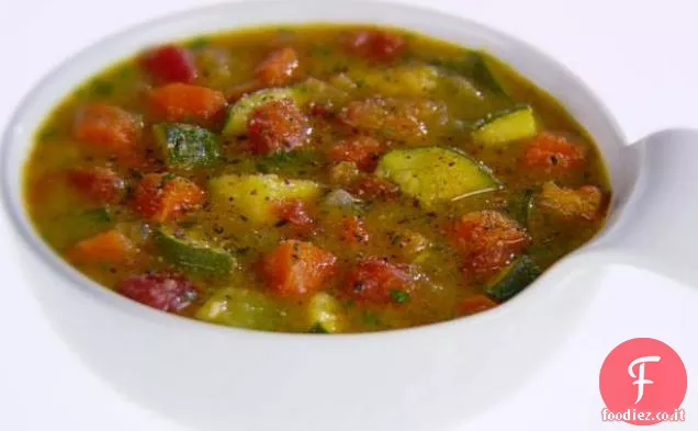 Zuppa rustica di verdure e polenta