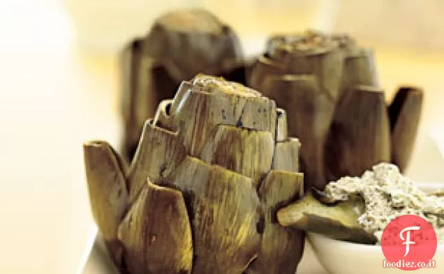 Carciofi alla griglia con salsa di carciofi alla menta