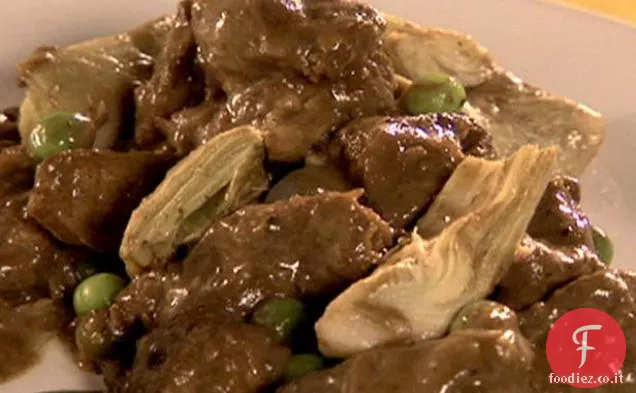 Punte di Manzo e Carciofi con Sugo di Merlot e Pepe Nero