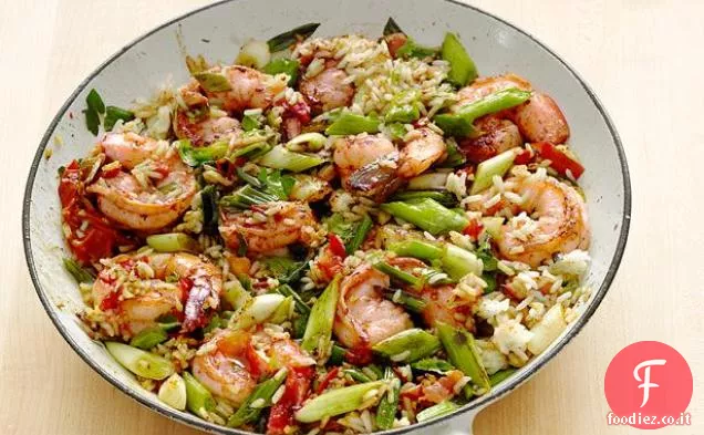 Gamberi Cajun e riso