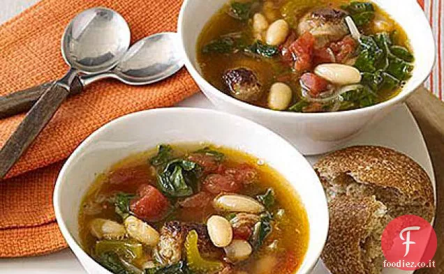 Zuppa di salsiccia e bietole