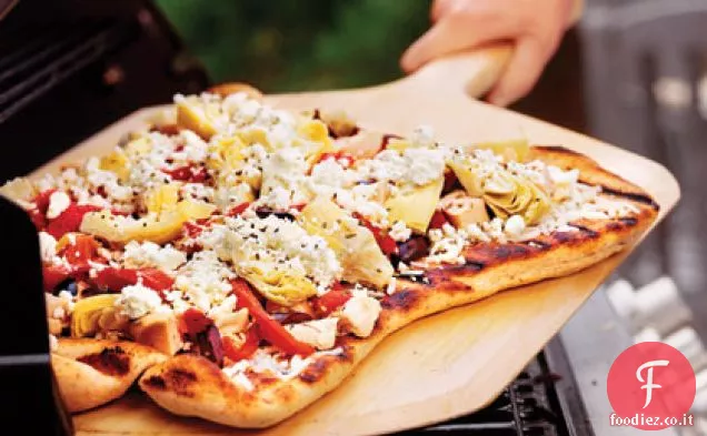 Pizza Greca con Pollo e Carciofi
