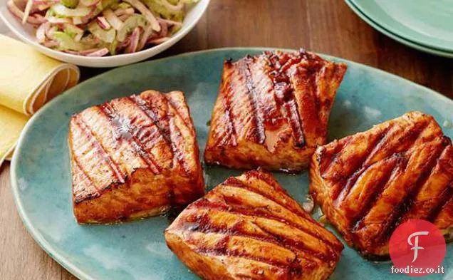 Salmone alla griglia dolce e piccante