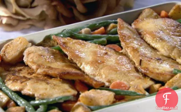 Scaloppini di Pollo con Verdure primaverili