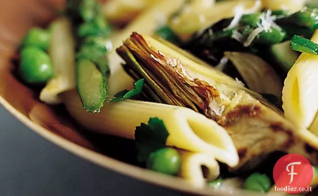 Penne con Asparagi e Carciofi