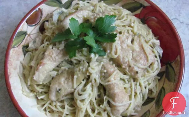 Pasta di pollo e carciofi