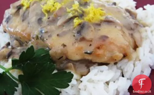 Pollo alle erbe ai funghi al limone