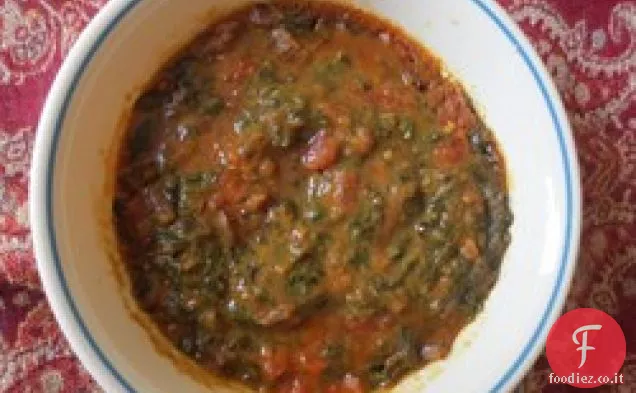 Spinaci e pomodoro Dal (zuppa di lenticchie indiane)