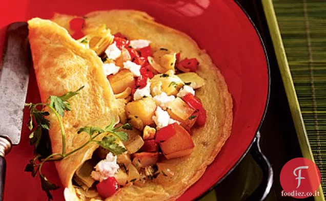 Carciofo, formaggio di capra e frittata di patate
