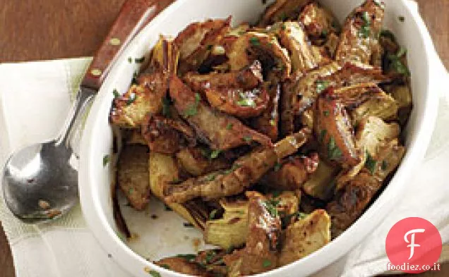 Pan-arrosto Sunchokes e Carciofo Cuori con limone-erbe burro
