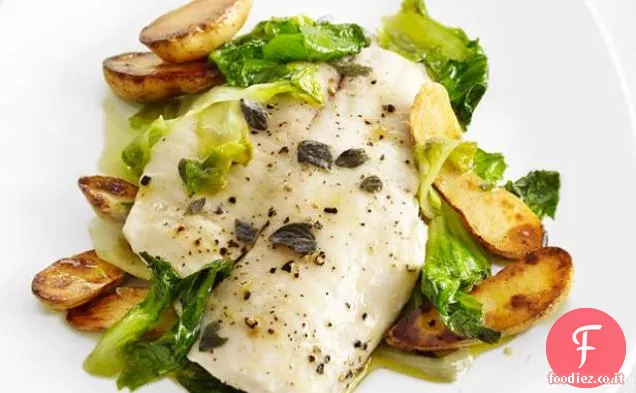 Tilapia con Scarola e Olio di Limone e Pepe