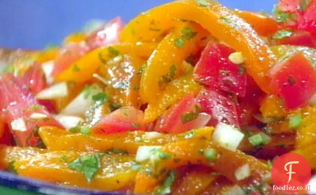 Peperoni alla griglia con salsa Criolla