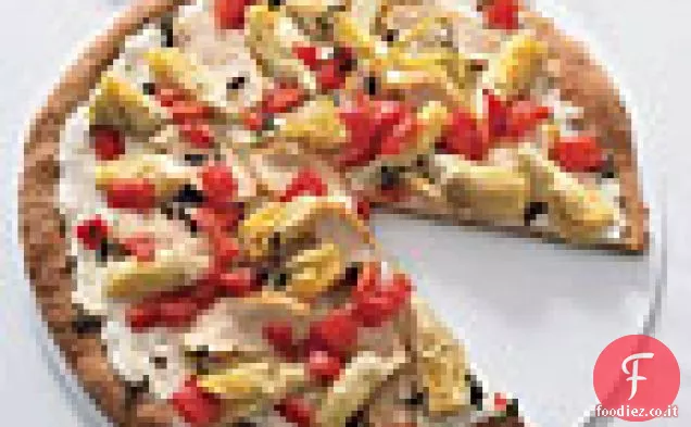 Pizza al carciofo, Formaggio di capra e pollo
