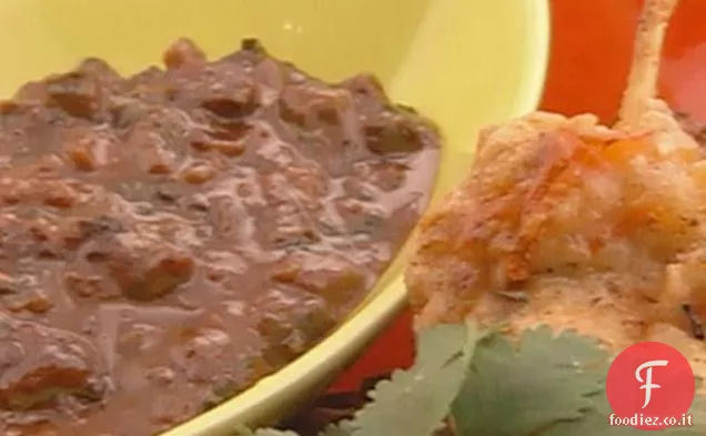 Tempura alla messicana con salsa al cioccolato al peperoncino
