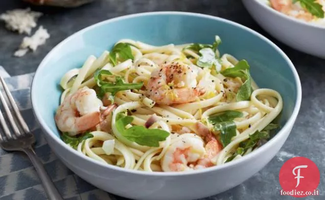 Linguine con Gamberi e Olio di Limone