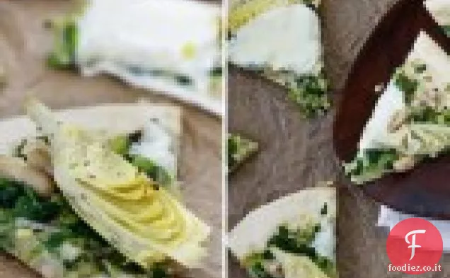 Pizza di carciofi Spinaci con Fagioli bianchi
