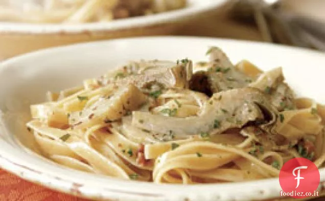 Fettuccine con Carciofi, Nocciole e Panna