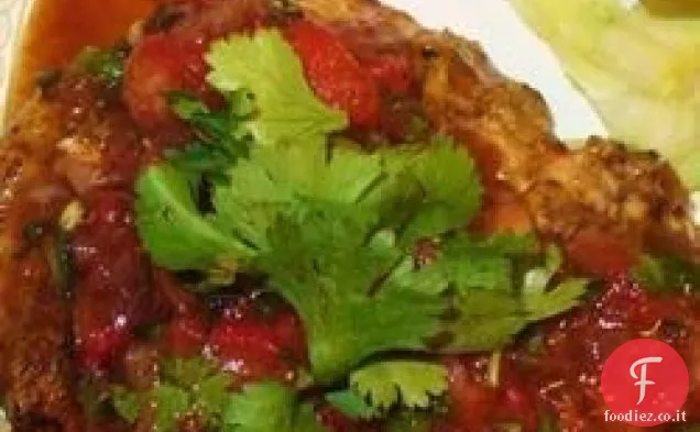 Petti di pollo alla griglia con salsa di fragole fresche