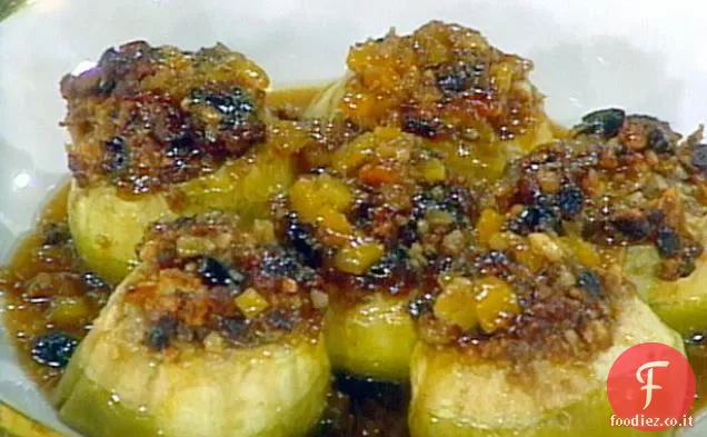 Mele al forno con ripieno di albicocche e noci