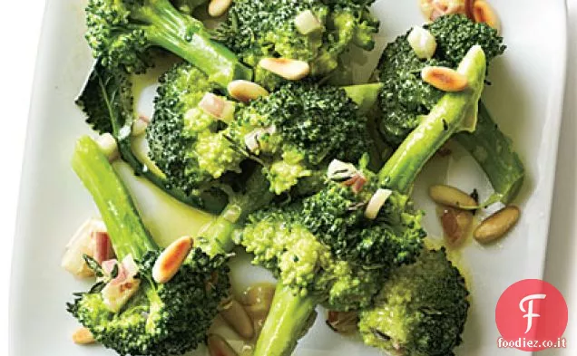 Broccoli di Digione, timo e pinoli
