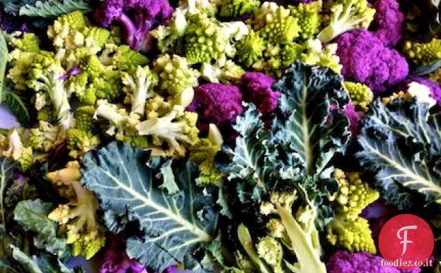 Cavolfiore arrosto e Broccoli con Menta e Vinaigrette di cappero