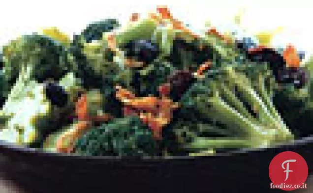 Broccoli con salsa di pancetta calda
