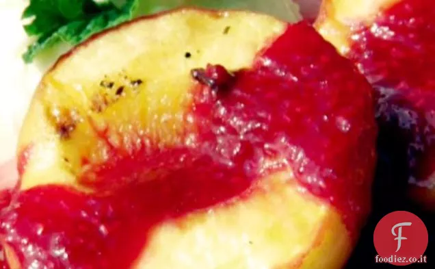 Pesche grigliate con Salsa di Lamponi e Crema al limone
