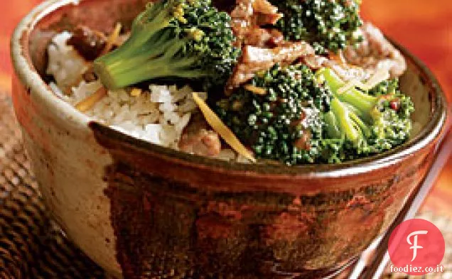 Shanghai Manzo e broccoli saltati in padella