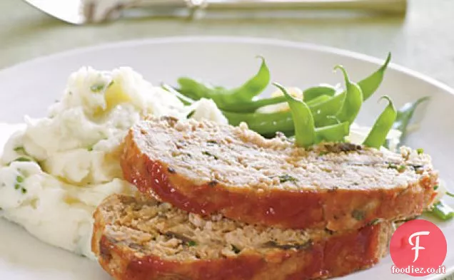 Pagnotta di carne di tacchino piccante con topping al ketchup