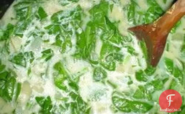 Zuppa di aglio, spinaci e ceci